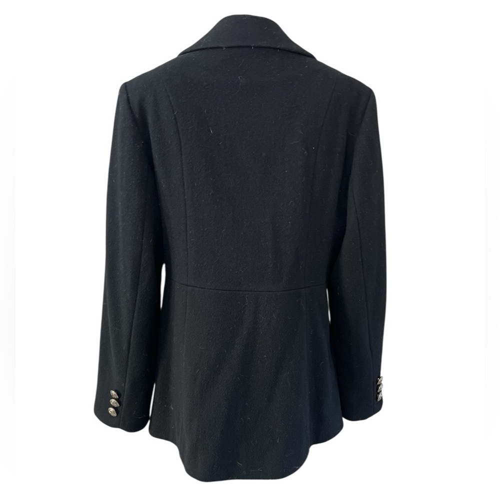 Perry Ellis Vintage Black Wool Military Peacoat USA Made Women’s 10 - Picture 6 of 17